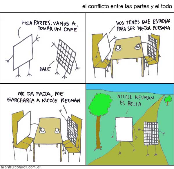 el conflicto entre las partes y el todo